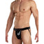 Male Power Wet Look Faux Leather Mens Jock Black Male Power