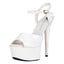 Lapdance White Platform Sandal With Quick Release Strap 6 inch Heel Xgen Products