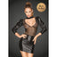 Noir Handmade Power Wetlook Tulle Dress With Bouffant Sleeves Noir Handmade