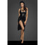 Noir Handmade Womens Power Wetlook Midi Dress With Front Zipper Black Noir Handmade