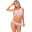 Pink Lipstick Festival Flirt 2 Piece Sexy Bra and Panty Set White Pink Lipstick