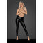 Noir Handmade Snake Wetlook Womens Leggings with Zipper Noir Handmade