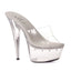 Ellie Shoes Slip On Rhinestone Platform Clear 6 inch