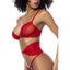 Mapale with Bra Panties and Flexible Corset Red 3 Piece Set S / M