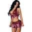 Exposed Lingerie Seraphina Burgundy Seduction Two Piece Set