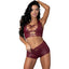 Exposed Lingerie Thalia Burgundy Tease Two Piece Set