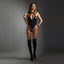 Fantasy Lingerie EDGE Zipper Teddy & Wrist Restraints M / L Black Fantasy Lingerie
