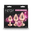 NS Novelties Rear Assets Trainer Kit Metallic Butt Plugs With Pink Gems Set Of 3 Sizes NS Novelties