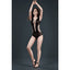 Moonlight Lingerie Criss Cross Cut Out Lace Body Black One Size