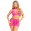Leg Avenue Halter Crop Top & Mini Skirt Pink