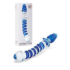 Adam & Eve Twisted Love Glass Dildo Double Ended Glass Dong 9.5 Inch Clear / Blue Adam & Eve