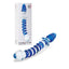 Adam & Eve Twisted Love Glass Dildo Double Ended Glass Dong 9.5 Inch Clear / Blue Adam & Eve