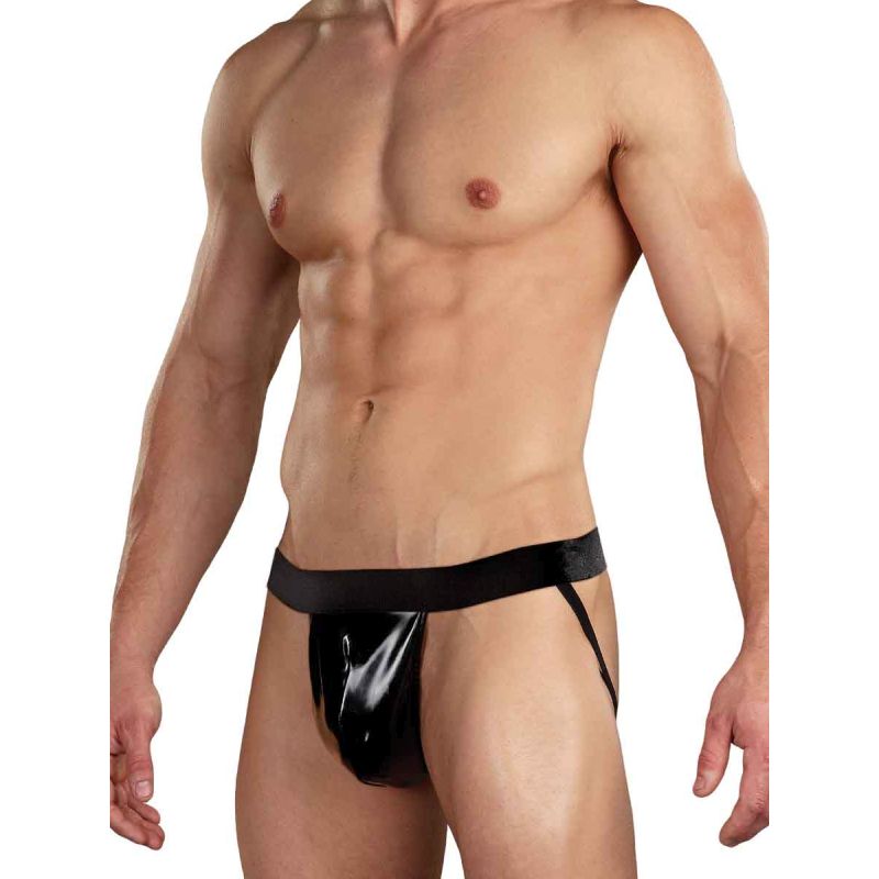 Male Power Wet Look Faux Leather Mens Jock Black Male Power Main image