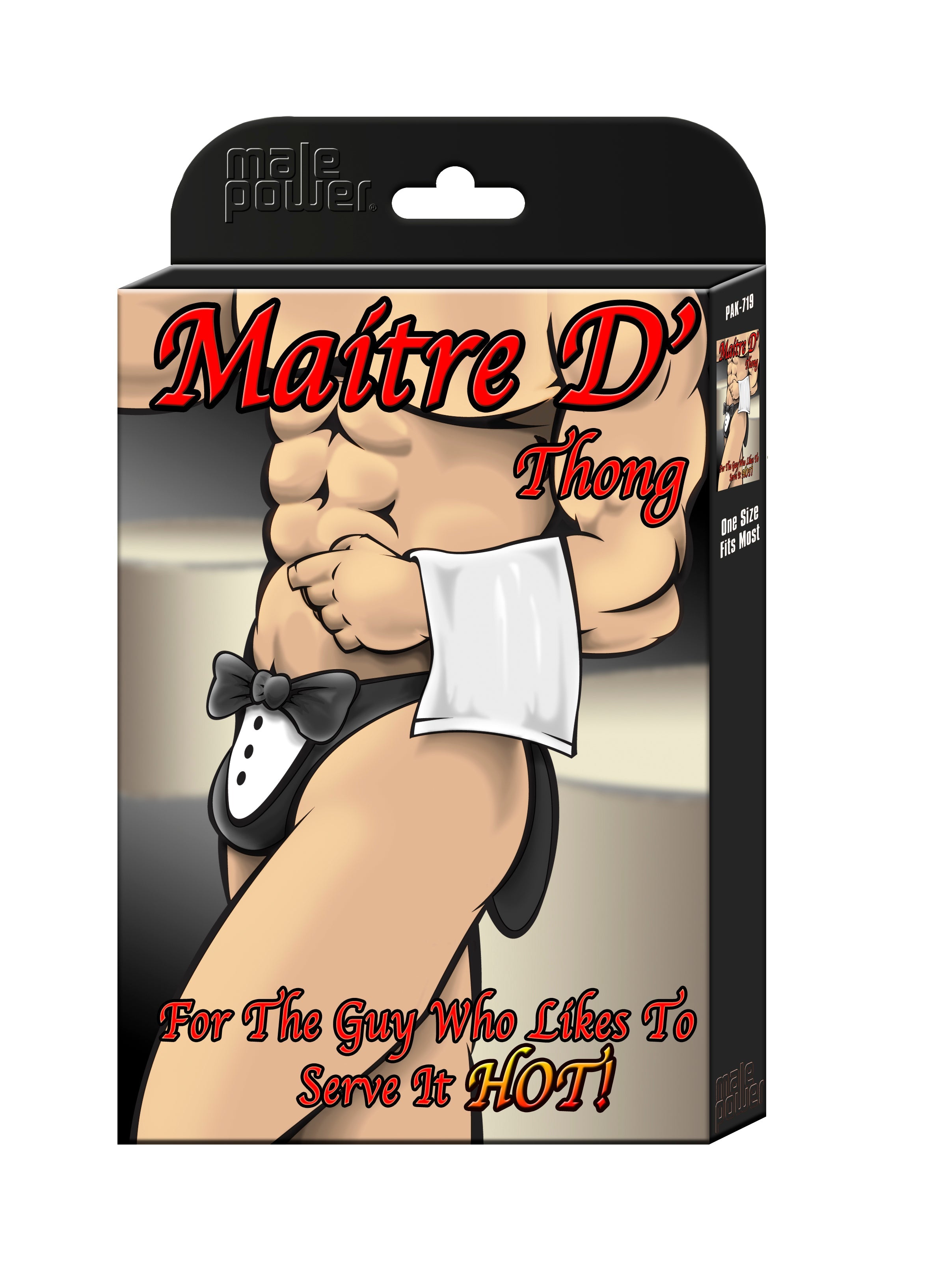 Male Power MaitreD Thong Novelty Underwear With Tuxedo Pouch Black Male Power