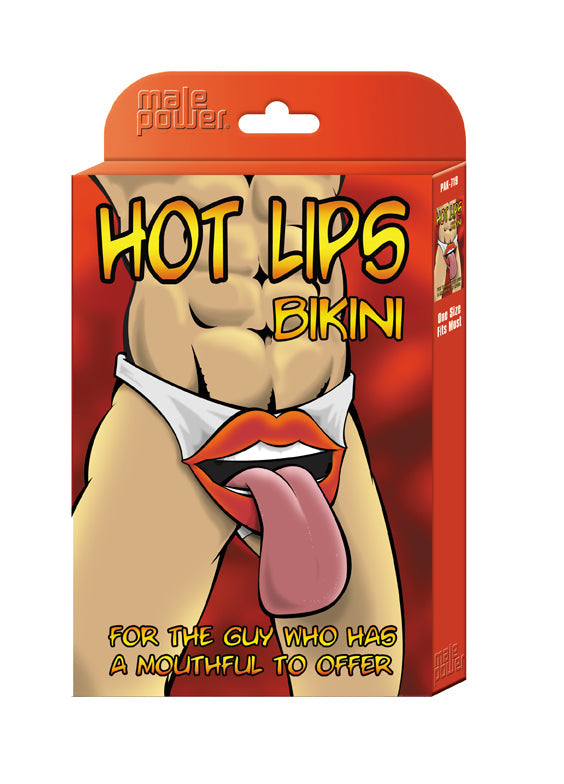 Male Power Hot Lips Bikini Novelty Underwear Black Secondary image