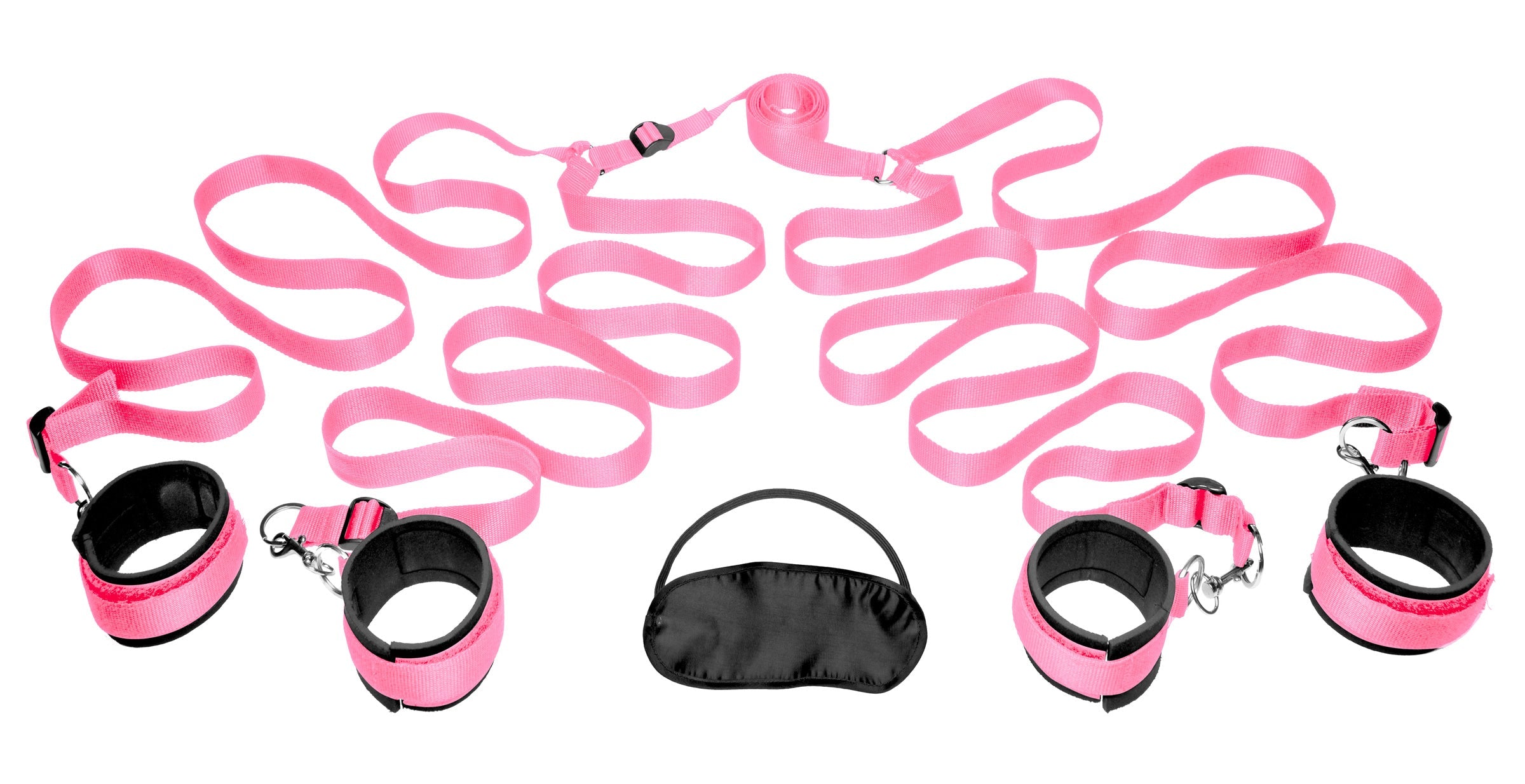 XR Brands Frisky Bedroom Fetish Play Restraint Kit Pink
