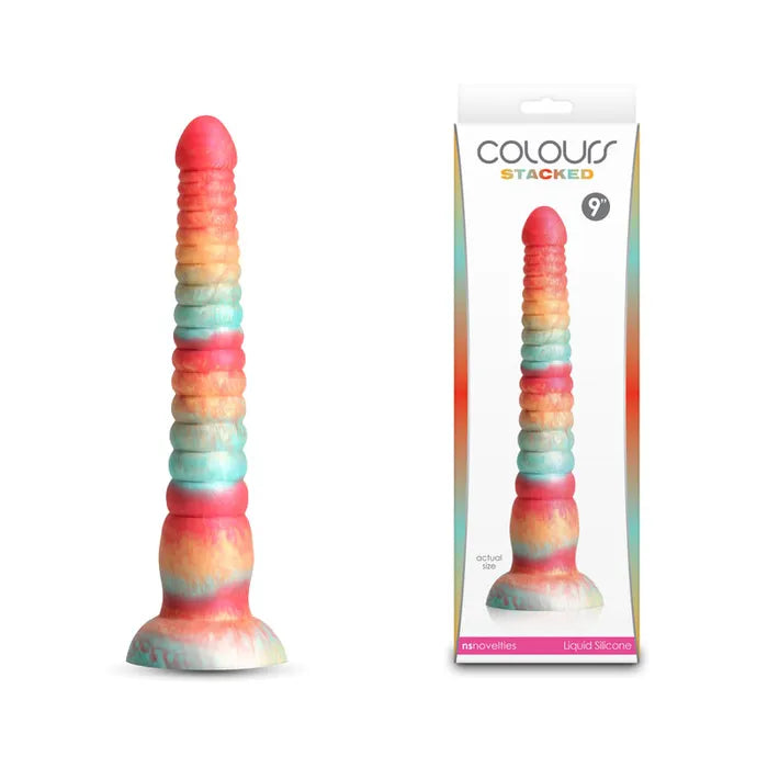 NS Novelties Colours Stacked Fantasy Dildo 9 Inch Secondary image