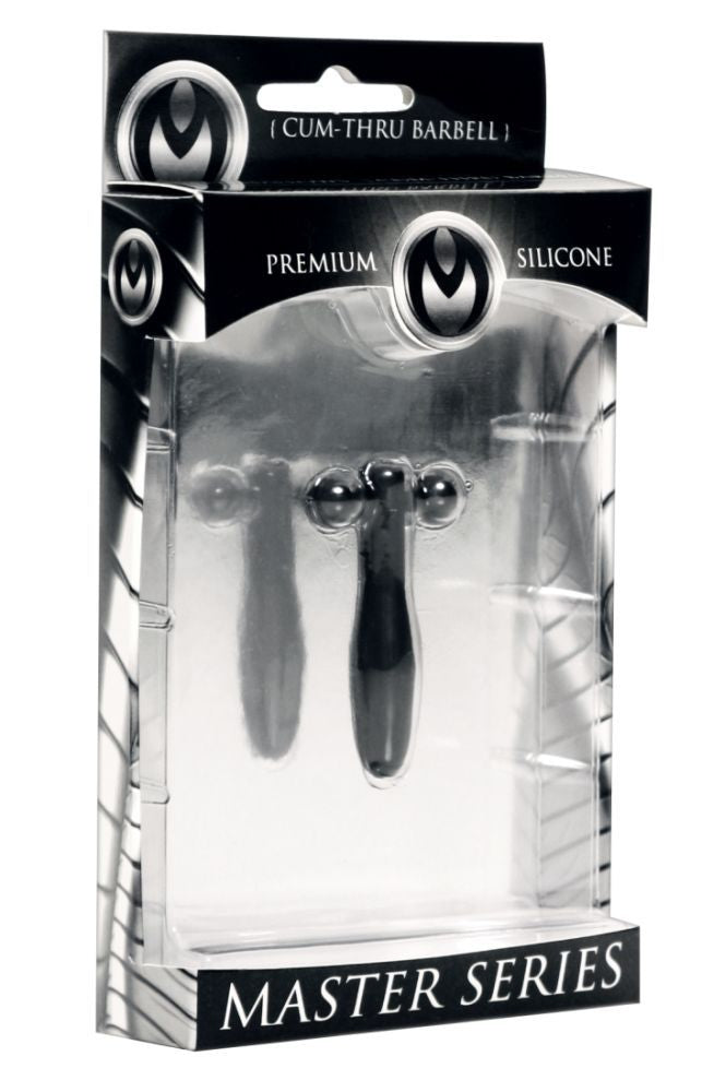 XR Brands Master Series Silicone Cum Thru Barbell Penis Plug