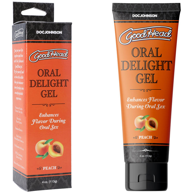Doc Johnson GoodHead Oral Delight Gel Peach Flavoured Oral Gel 120ml Tube Doc Johnson Main image
