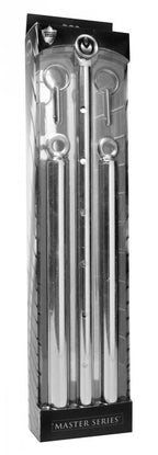 XR Brands Master Series Adjustable Steel Spreader Bar Silver
