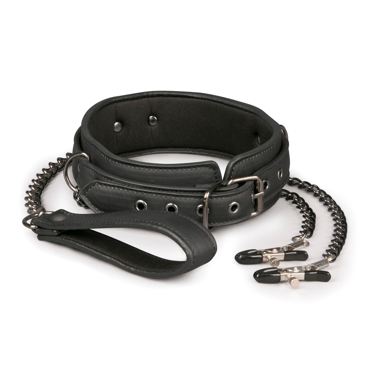 Easy Toys Fetish Collection Bondage Collar With Nipple Chains
