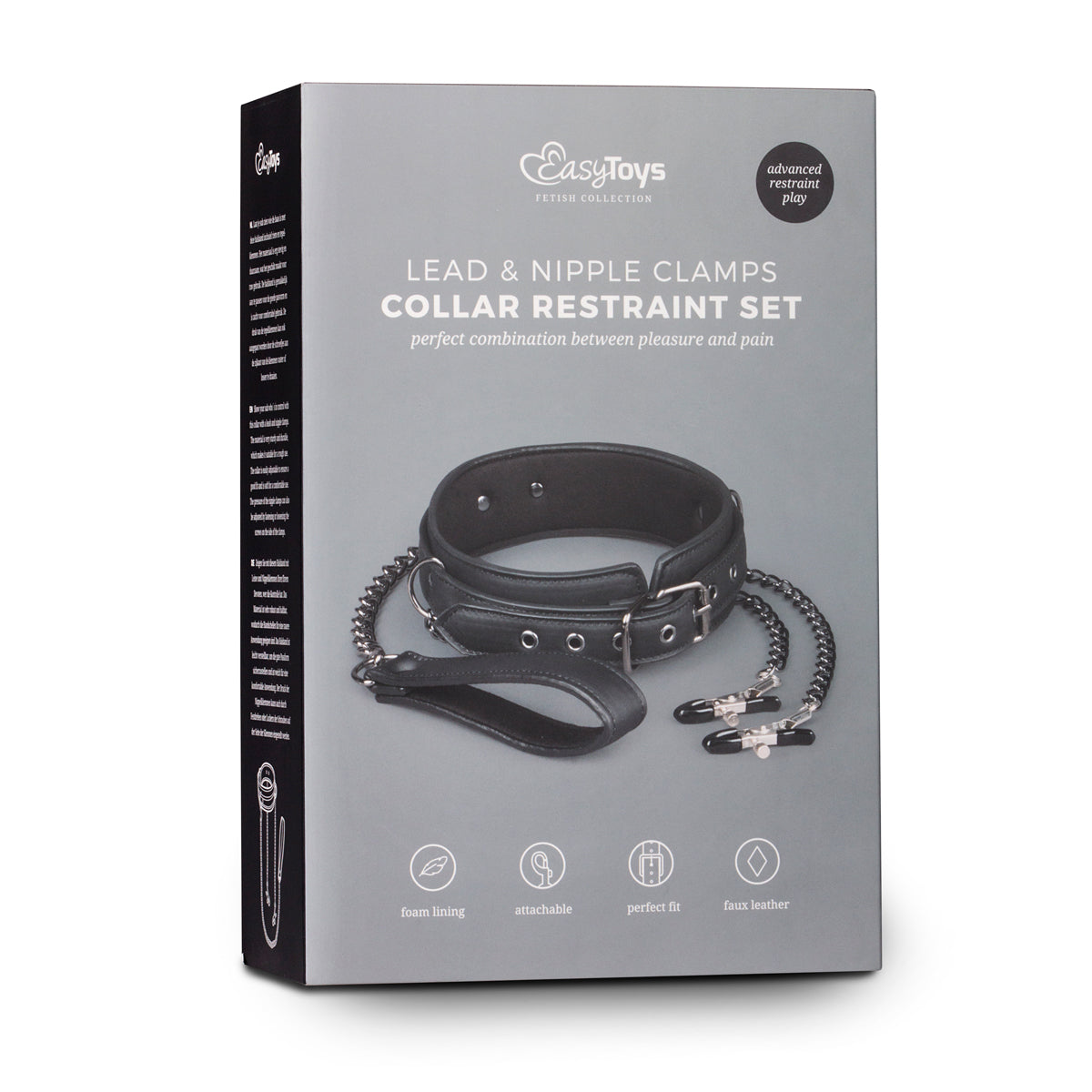 Easy Toys Fetish Collection Bondage Collar With Nipple Chains