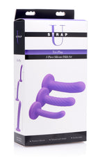 XR Brands Strap U Tri Play Silicone Dildo Set 3 Piece