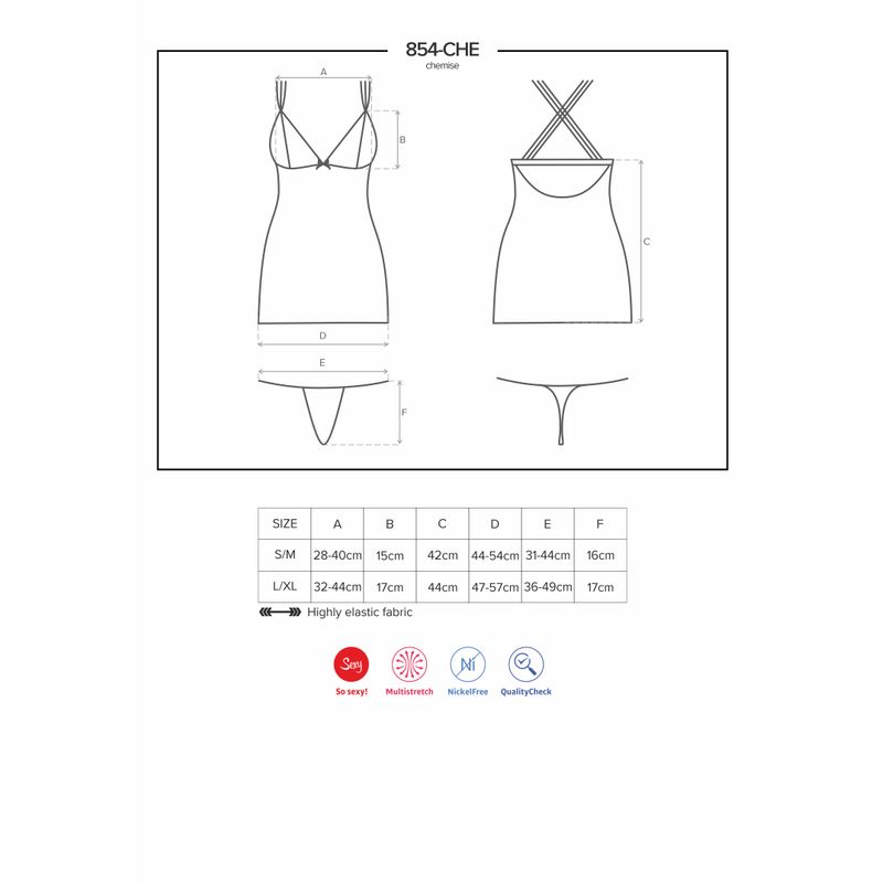 Obsessive Mesh & Lace Chemise & Thong