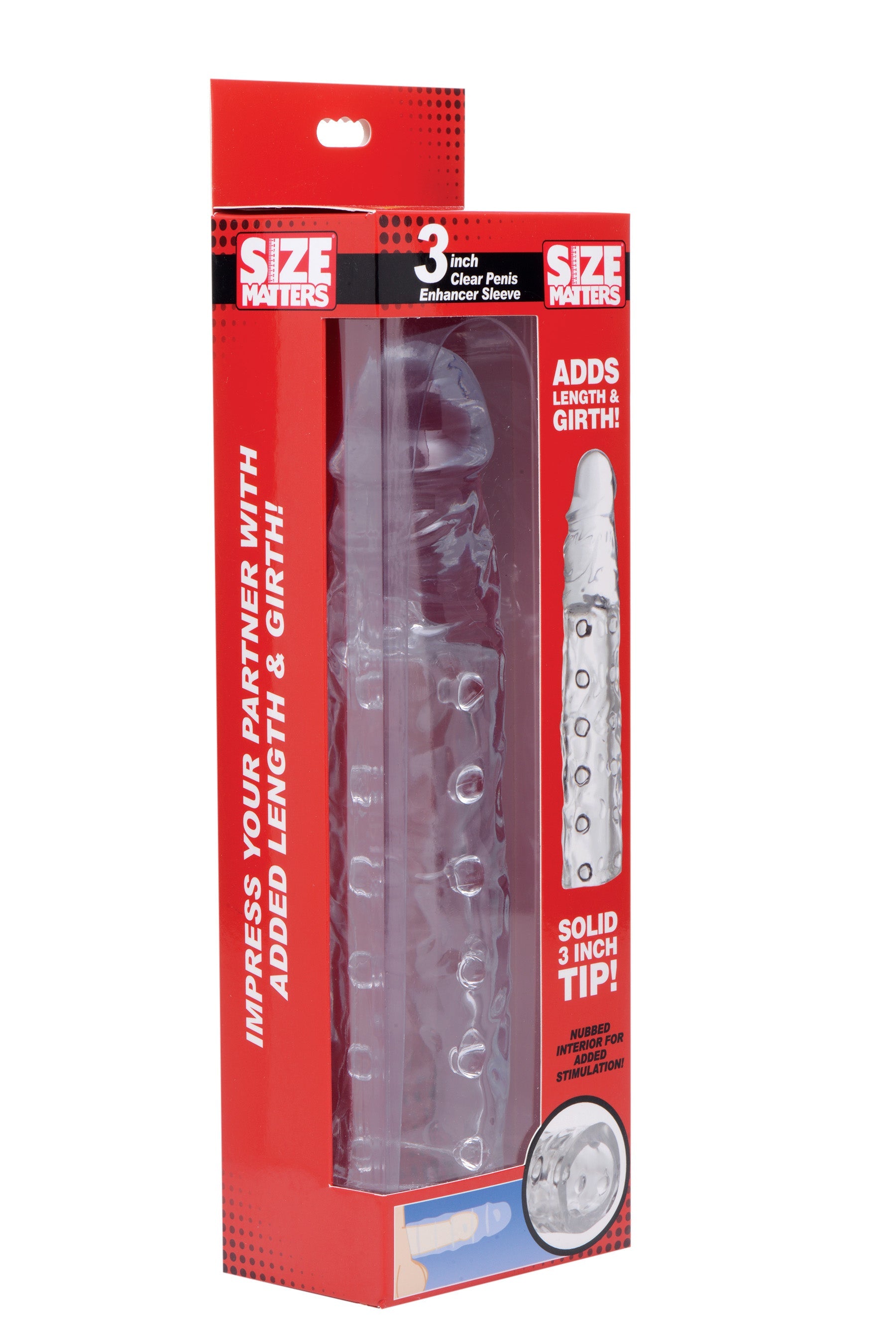 XR Brands Size Matters Mens Penis Enhancer Sleeve 3 Inch