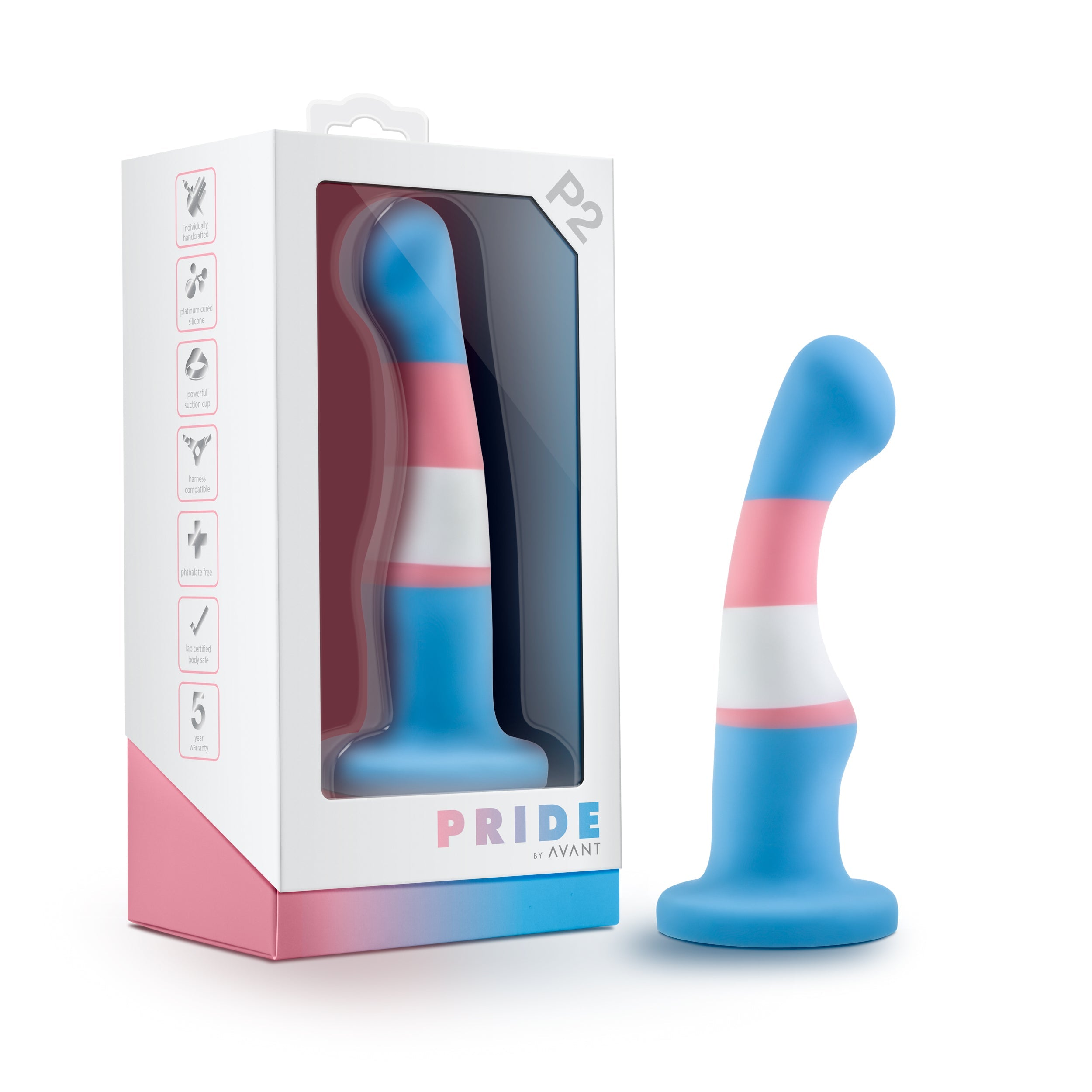 Blush Novelties Avant Pride P2 True Blue Silicone Dildo Blush Novelties Main image