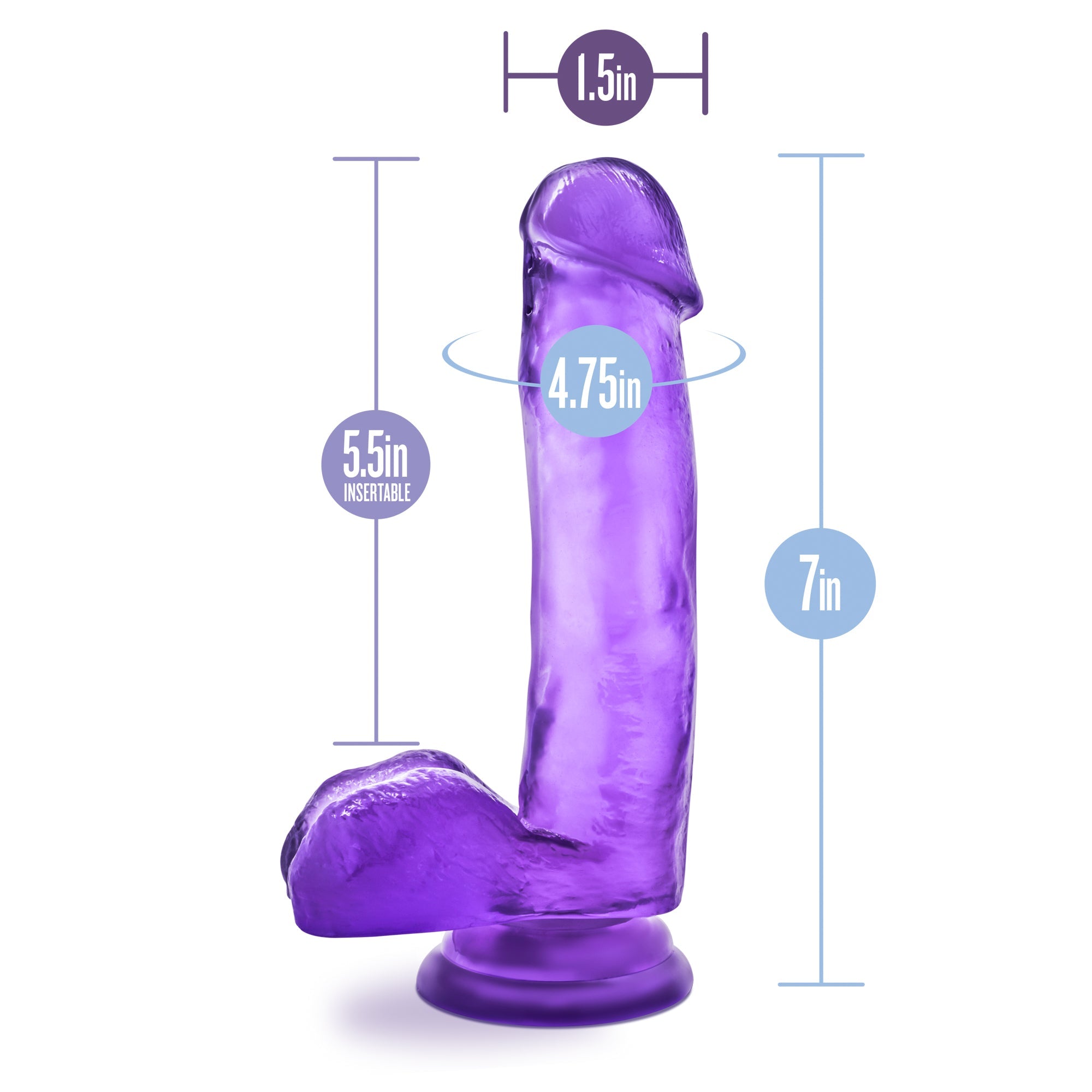 Blush Novelties B Yours Sweet N Hard 1 Realistic Dong With Balls Purple Blush Novelties
