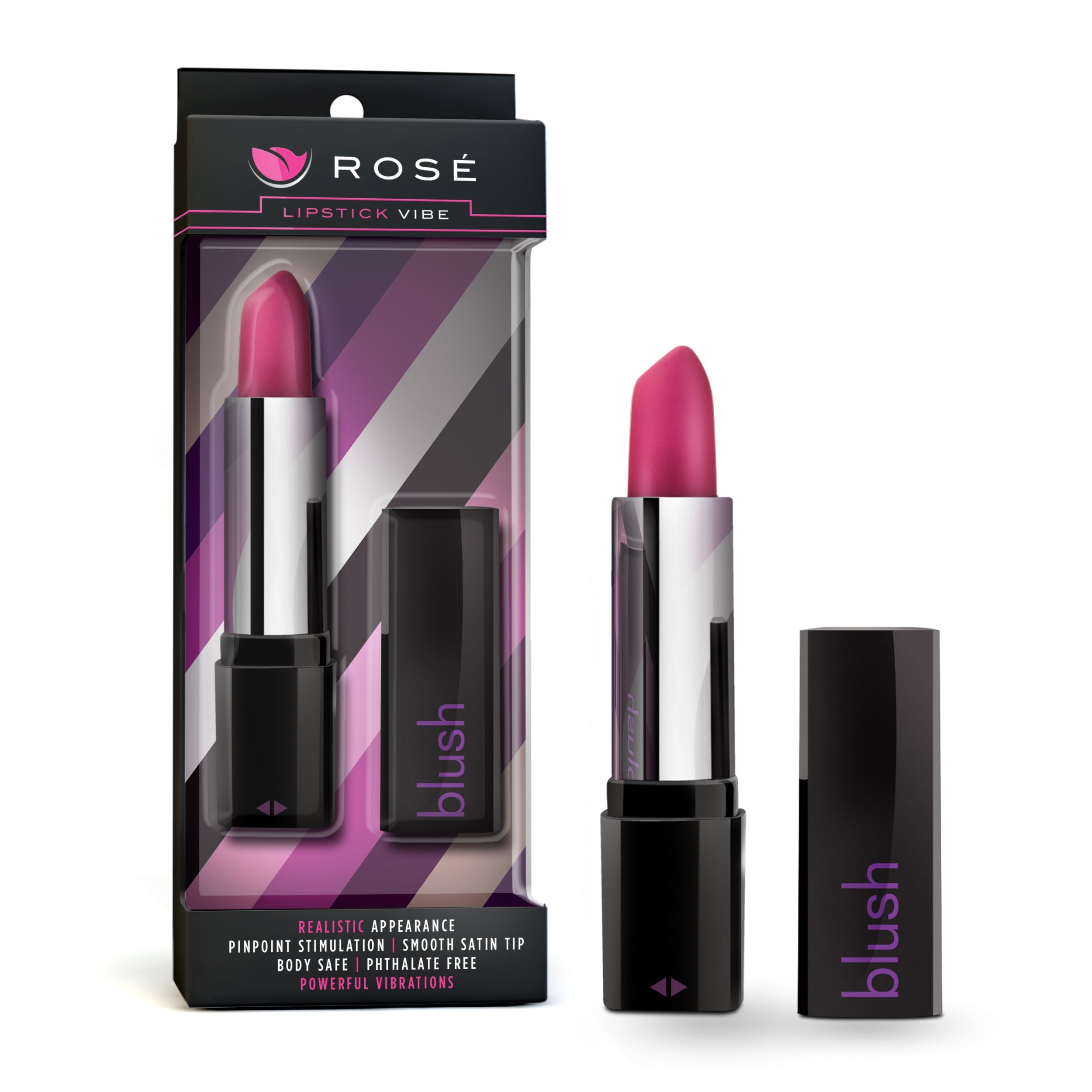 Rose Lipstick Mini & Slim Vibrator Black
