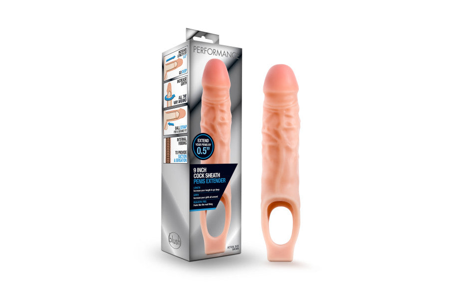 Performance Cock Sheath Penis Extender Vanilla 10 Inch