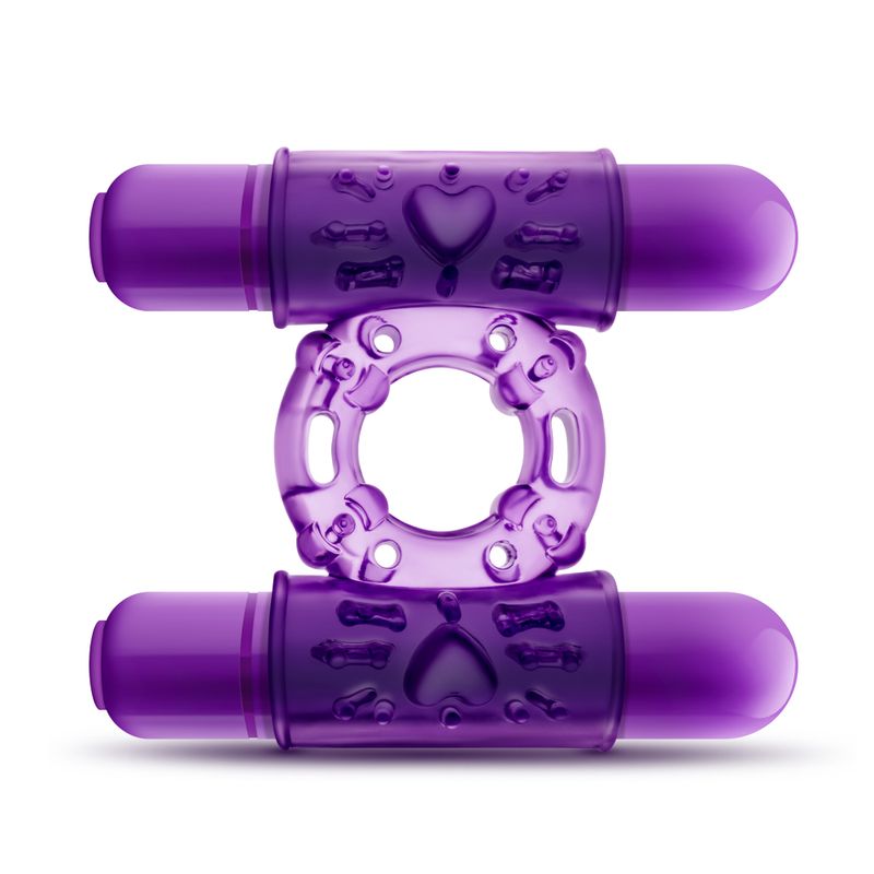 Play With Me Double Play Dual Vibrating Cock Ring Purple