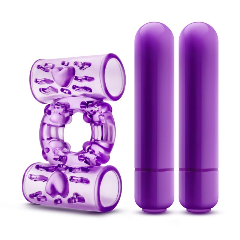 Play With Me Double Play Dual Vibrating Cock Ring Purple Secondary image