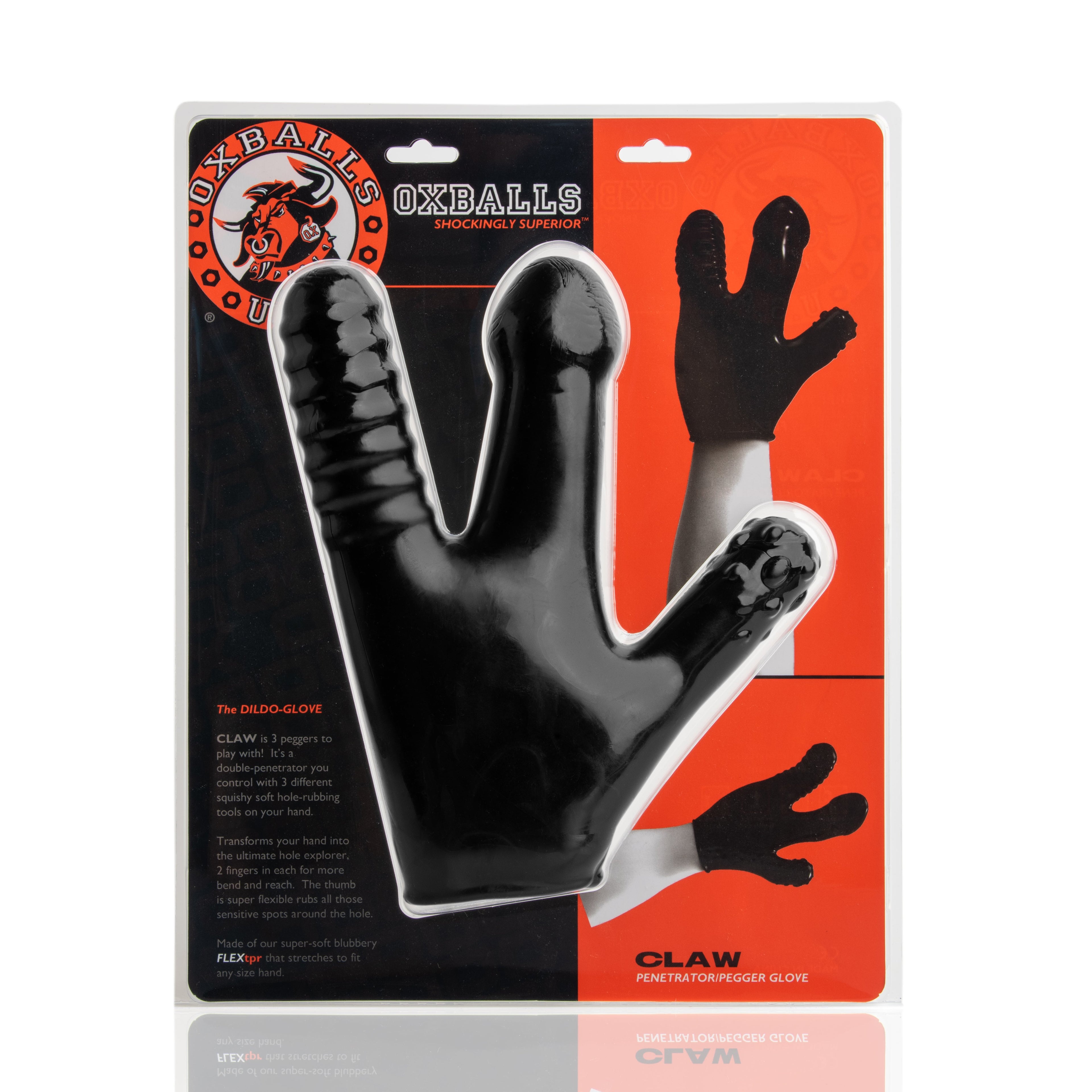 Oxballs Claw Glove Squishy Soft Dildo Black