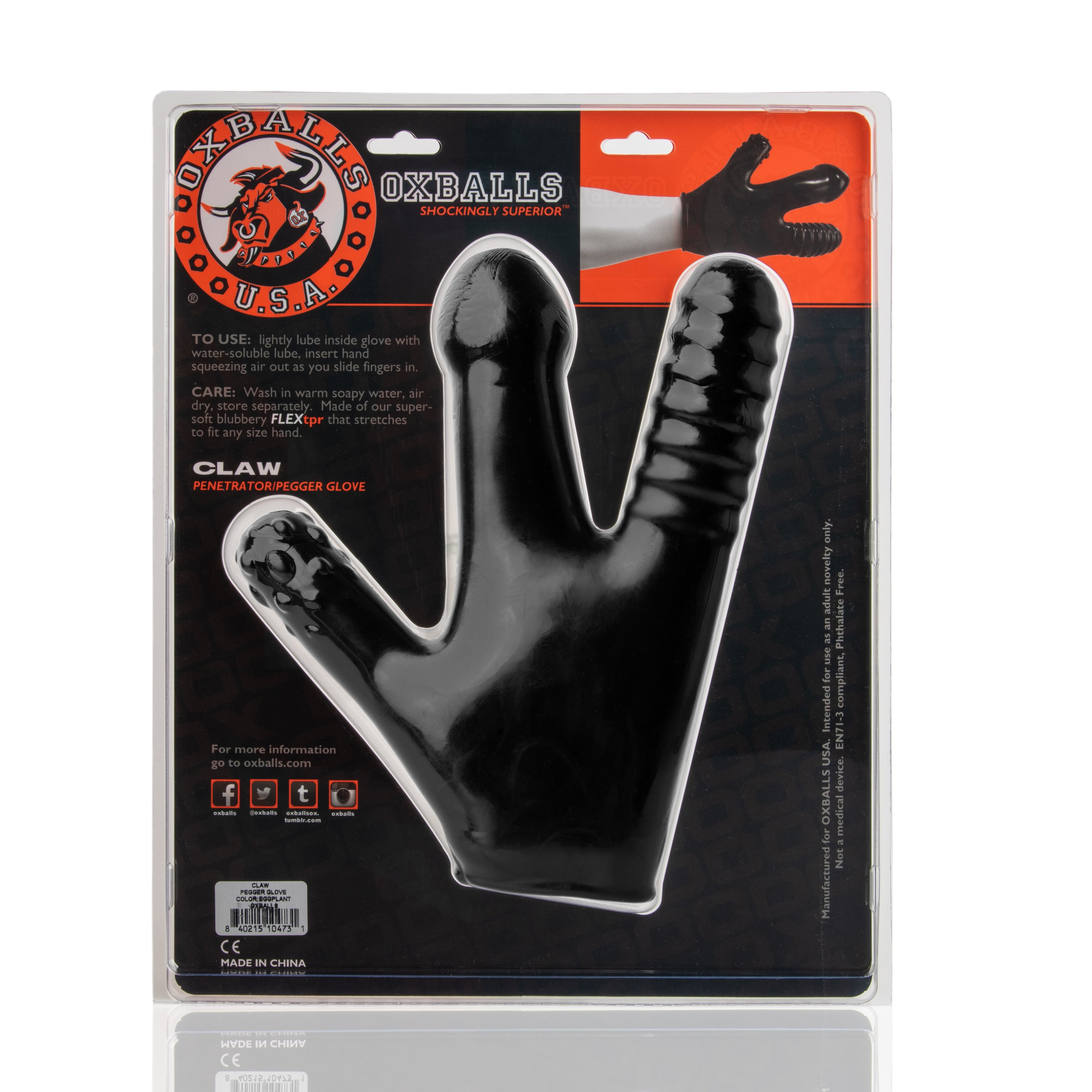 Oxballs Claw Glove Squishy Soft Dildo Black