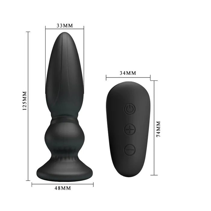 MR PLAY Powerful USB Rechargeable Vibrating Anal Plug With Remote 12.5cm Secondary image