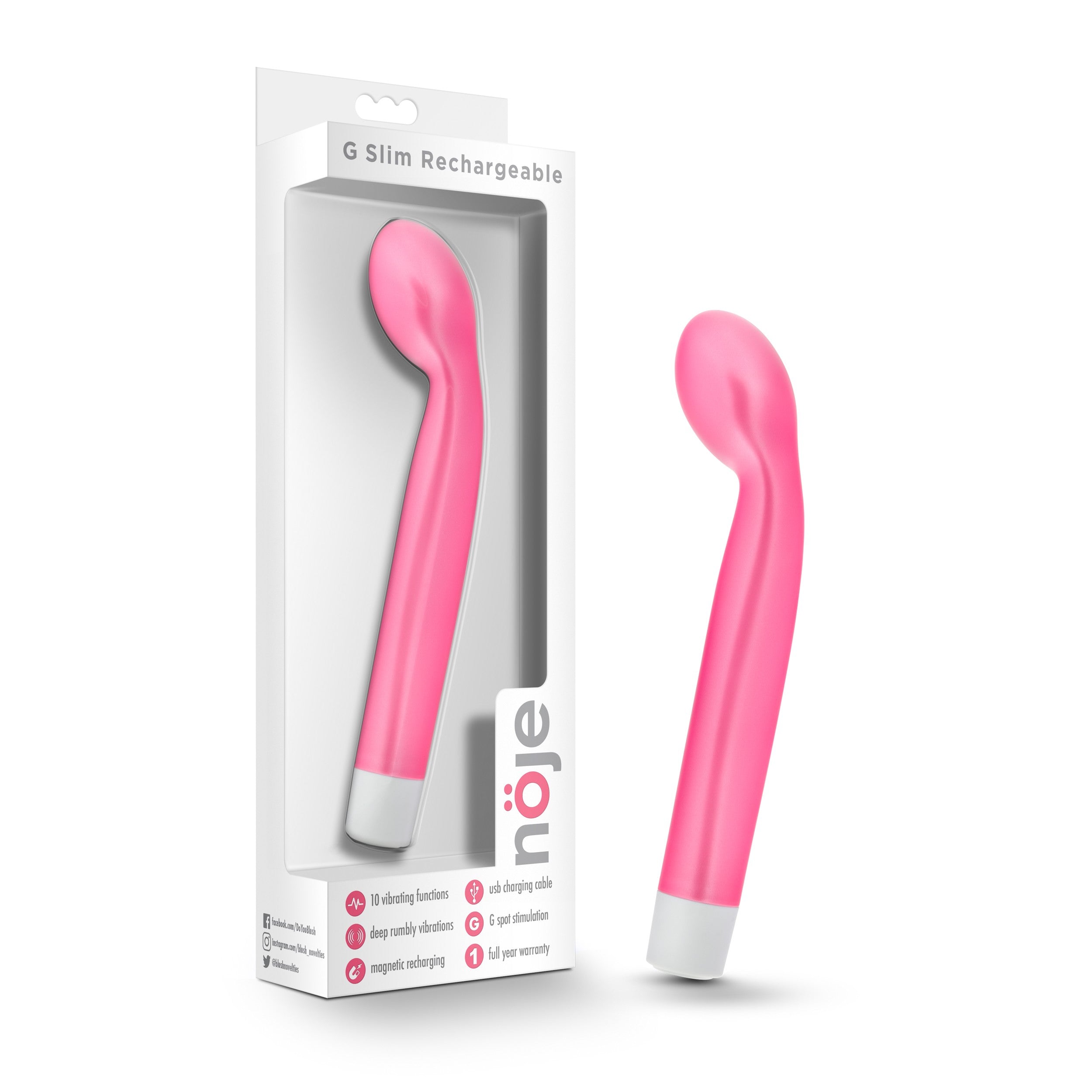 Noje G Slim Rechargeable Clitoral Vibrator Rose