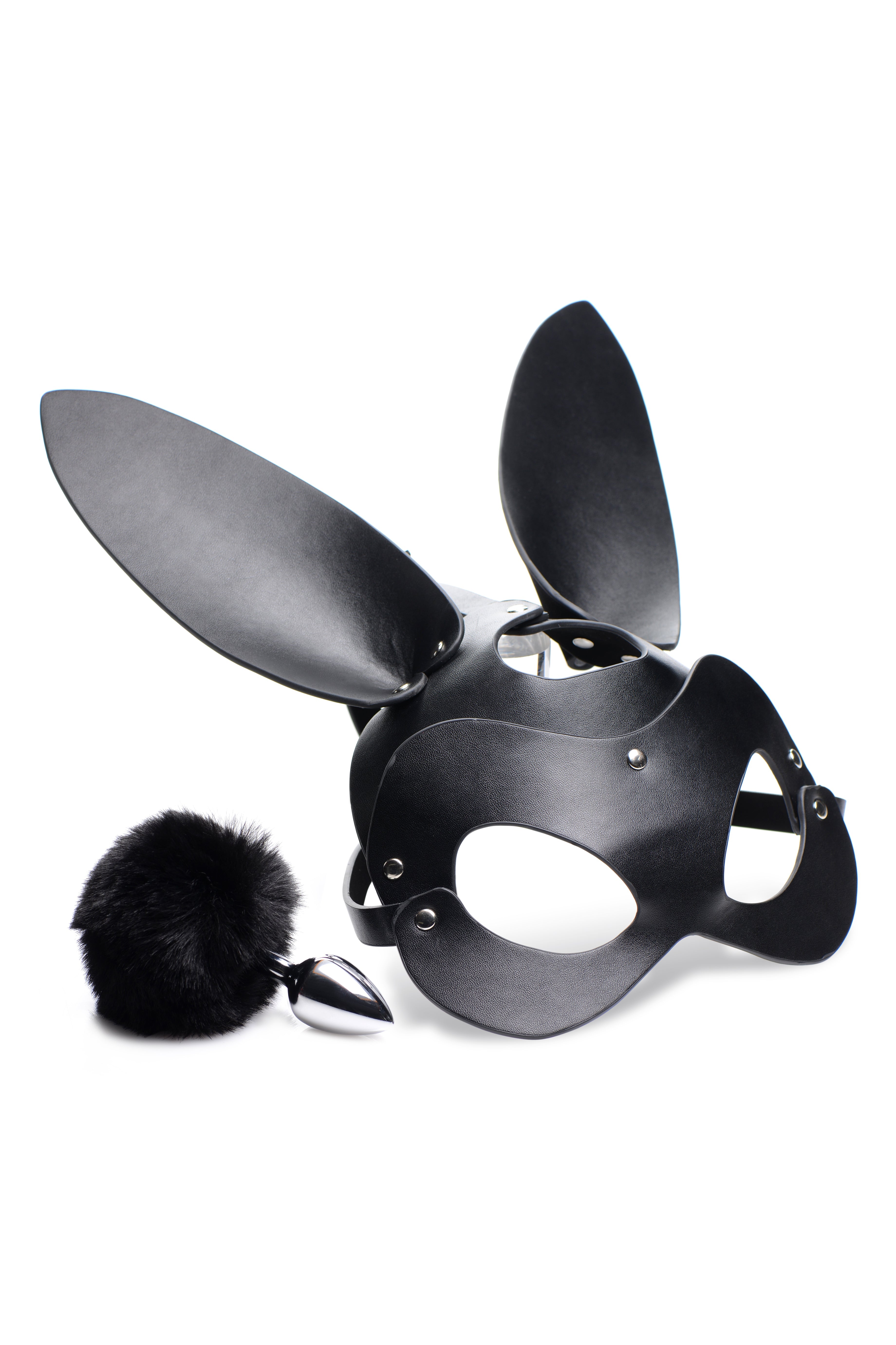 XR Brands Tailz Bunny Tail Anal Plug & Mask Set Main image