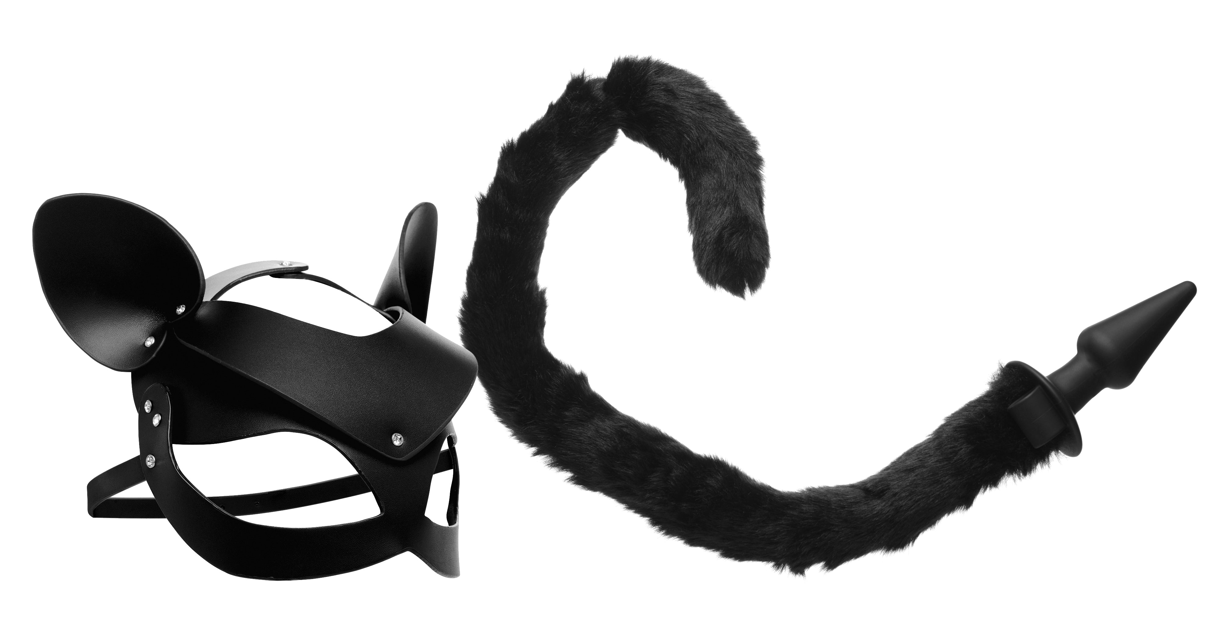 XR Brands Tailz Cat Tail Anal Plug & Mask Set Secondary image