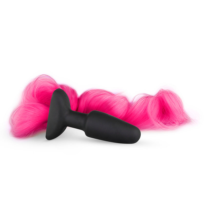 XR Brands Fetish Collection Silicone Butt Plug With Tail Pink Main image