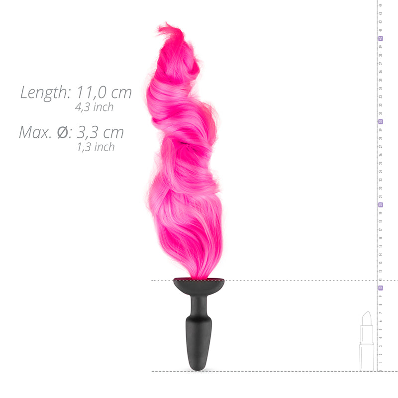 XR Brands Fetish Collection Silicone Butt Plug With Tail Pink Secondary image
