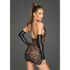 Noir Handmade Women Lace Dress With Deep Neckline Noir Handmade