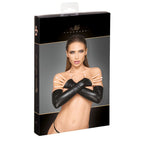 Noir Handmade Elastic Eco Leather Fingerless Gloves Noir Handmade