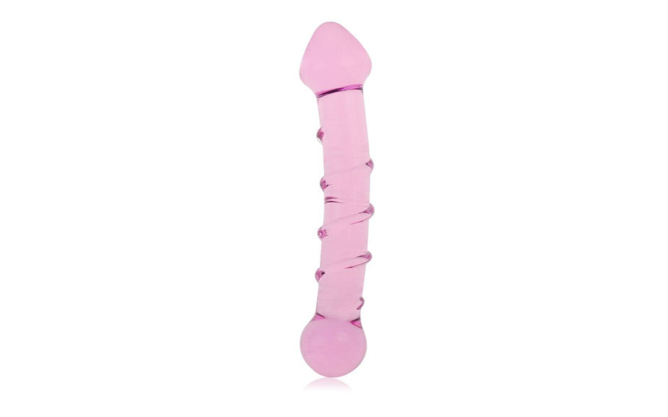 Lovetoy Glass Romance 5 Glass Dong 7 Inch Pink Lovetoy