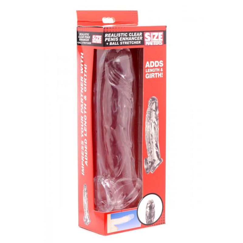 Size Matters Realistic Clear Penis Enhancer & Ball Stretcher