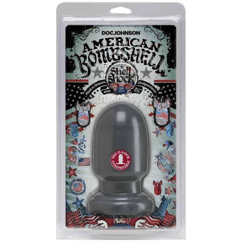 American Bombshell Shell Shock Small Anal Plug Gun Metal