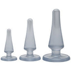 Doc Johnson Crystal Jellies Anal Initiation Butt Plug Kit Clear