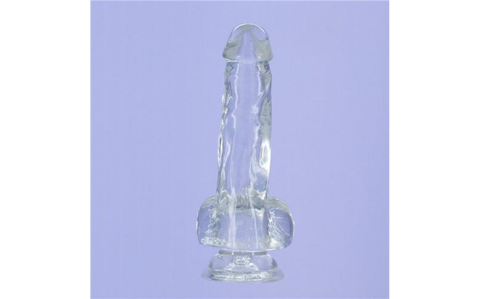 BMS Factory Addiction Crystal Realistic Dildo With Balls Clear Secondary image
